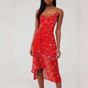 Rays for Days red floral midi dress. Size medium but could fit small.